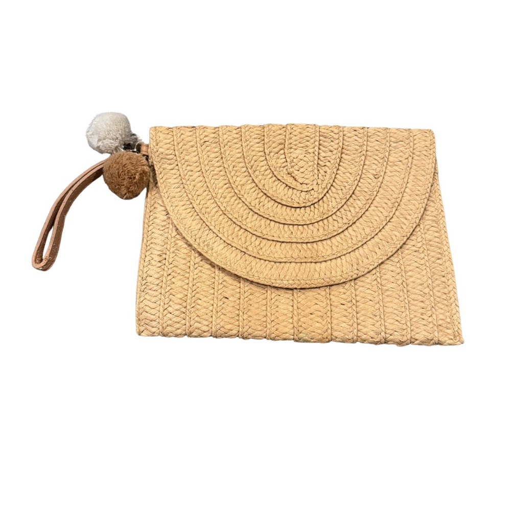 Tan Woven Clutch